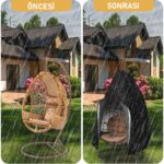 Haegs Bahçe Salıncağı Örtüsü, Rattan Hamak Koltuk Salıncak Koruyucu Kılıfı Brandası, 190 x 115CM - Görsel 8