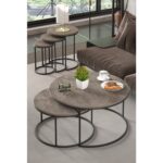 Gold Falez Orta Sehpa ve Zigon Sehpa Set Ikili Lüx C Zigon Gordion