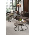 Gold Falez Orta Sehpa ve Zigon Sehpa Set Ikili Lüx C Zigon Gordion - Görsel 2