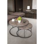 Gold Falez Orta Sehpa ve Zigon Sehpa Set Ikili Lüx C Zigon Gordion - Görsel 3