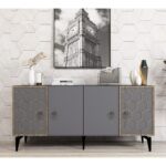 Demonte Home Mobilya Narvadh Konsol Antrasit (Ceviz Desen) - Görsel 2