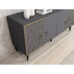 Demonte Home Mobilya Narvadh Konsol Antrasit (Ceviz Desen) - Görsel 3