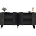 Demonte Home Mobilya Narvadh Konsol Antrasit (Ceviz Desen) - Görsel 4