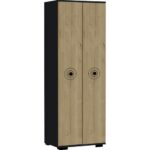 Cantek Dizayn Valenns (B) 2 Kapaklı Gardırop Elbise Dolabı ve Çok Amaçlı Dolap Antrasit-Safirmeşe - Görsel 3