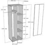 Cantek Dizayn Valenns (B) 2 Kapaklı Gardırop Elbise Dolabı ve Çok Amaçlı Dolap Antrasit-Safirmeşe - Görsel 5