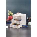 Tekno Trust Modern Triobox 3'lü Beyaz Takı, Makyaj ve Kozmetik Düzenleyici Çekmece, Ofis Masa Düzenleyici Garan - Görsel 2