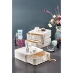 Tekno Trust Modern Triobox 3'lü Beyaz Takı, Makyaj ve Kozmetik Düzenleyici Çekmece, Ofis Masa Düzenleyici Garan - Görsel 3