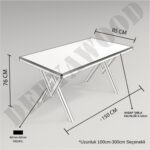 Deryawood Doğal Ahşap Yemek MASASI-100-200 - Görsel 5