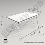 Deryawood Doğal Ahşap Yemek Masası 80x120 cm - Görsel 5