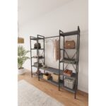 Mobitopya Nilamu Elbise Dolabı / Metal Aksamlı / Antrasit Gri / Açık Dolap / Organizer / Askılık - Görsel 2