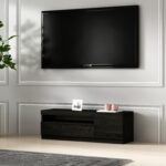 İnarch Dizayn T008 Arya Işıklı Tv Sehpası Sağ Modül Ahşap Siyah