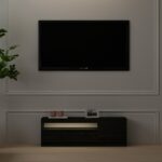 İnarch Dizayn T008 Arya Işıklı Tv Sehpası Sağ Modül Ahşap Siyah - Görsel 2