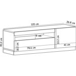İnarch Dizayn T008 Arya Işıklı Tv Sehpası Sağ Modül Ahşap Siyah - Görsel 5