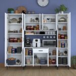 Rani JE132 Çok Amaçlı Dolap 12 Kapaklı 1 Çekmeceli Kiler Mutfak Dolabı Beyaz - Görsel 3