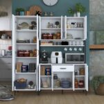 Rani JE133 Çok Amaçlı Dolap 10 Kapaklı 1 Çekmeceli Kiler Mutfak Dolabı Beyaz - Görsel 3