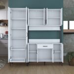 Rani JE133 Çok Amaçlı Dolap 10 Kapaklı 1 Çekmeceli Kiler Mutfak Dolabı Beyaz - Görsel 5