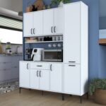 Rani JE134 Çok Amaçlı Dolap 10 Kapaklı 1 Çekmeceli Kiler Mutfak Dolabı Beyaz - Görsel 4