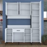 Rani JE134 Çok Amaçlı Dolap 10 Kapaklı 1 Çekmeceli Kiler Mutfak Dolabı Beyaz - Görsel 5