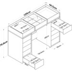 Rani BJ105 Makyaj Masası 13 Çekmeceli Cam Tablalı Takı Düzenleyici Beyaz - Görsel 2