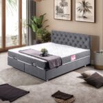 Setay Eylül İkili Set Çift Kişilik Baza Başlık- Gri