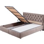 Setay Eylül Çift Kişilik Baza Başlık Letto Yatak Seti - Kahverengi - Görsel 4