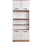 Just Home 4 Kapaklı Fırın Bölmeli Kiler Dolabı - Beyaz / Safir Meşe - Görsel 4