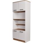 Just Home 4 Kapaklı Fırın Bölmeli Kiler Dolabı - Beyaz / Safir Meşe - Görsel 5