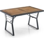 EVDEMO Lara Metal Bahçe Balkon Takımı 2+1+1+Ahşap Masa Antrasit - Görsel 4