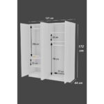 Aeka AE-1054 Arena Antrasit gardırop 4 Kapaklı 2 Askılıklı, 6 Raflı Dolap - Görsel 3