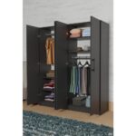 Aeka AE-1054 Arena Antrasit gardırop 4 Kapaklı 2 Askılıklı, 6 Raflı Dolap - Görsel 4