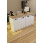 Aeka AE-2040 Vera Dolaplı Çok Amaçlı  Mutfak Adası Bar Masası Yemek Masas160 cm - Görsel 5