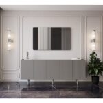 Enwood Capella Gri Mdf 5 Kapaklı Raflı 180 Lik Konsol - Görsel 2