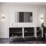 Enwood Capella Gri Mdf 5 Kapaklı Raflı 180 Lik Konsol - Görsel 3