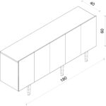 Enwood Capella Gri Mdf 5 Kapaklı Raflı 180 Lik Konsol - Görsel 5