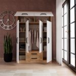 EVDEMO Tema 6 Kapak 2 Çekmeceli Gardırop Atlantik Çam Beyaz - Görsel 3