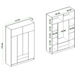 EVDEMO Tema 6 Kapak 2 Çekmeceli Gardırop Atlantik Çam Beyaz - Görsel 5