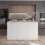 T Designo Katrina Mutfak Adası Alt Modül 120 cm Beyaz Tezgah Dahil - Görsel 2