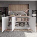 T Designo Katrina Mutfak Adası Alt Modül 120 cm Beyaz Tezgah Dahil - Görsel 4