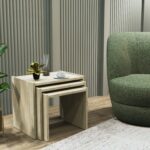 Cool Home Vera 3'lü Zigon Sehpa Servis Sehpası Traverten