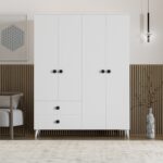 İmbaş Opal 4 Kapaklı 2 Çekmeceli Gardırop