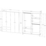 İmbaş Opal 4 Kapaklı 2 Çekmeceli Gardırop - Görsel 5