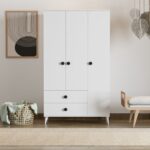 İmbaş Opal 3 Kapaklı 2 Çekmeceli Gardırop