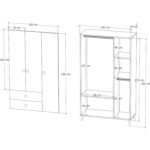 İmbaş Opal 3 Kapaklı 2 Çekmeceli Gardırop - Görsel 5