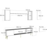 Cantek Dizayn Flyy 180 cm Şömineli (B) Tv Ünitesi Takımı Beyaz-Beyaz - Görsel 5