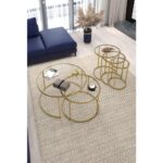 Dekopratik Belarus Orta Sehpa Gold 60CM & Alya Gold Zigon Sehpa Şeffaf Cam - Görsel 3