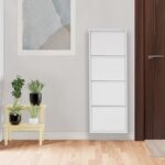 Mobilya Pratik 4'lü Metal Ayakkabılık - Beyaz - Görsel 2