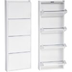 Mobilya Pratik 4'lü Metal Ayakkabılık - Beyaz - Görsel 3