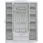 Setay Mobilya Gardırop, Country West Mdf Ön Yüzeyli 4 Kapaklı Dolap - Beyaz - Görsel 3