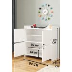 Aeka AE-3060 Forum Beyaz 4 Kapaklı, 4 Raflı, Ayakkabılık, Çok Amaçlı Dolap, Kahve Köşesi, Balkon, Banyo, - Görsel 3