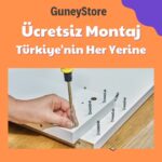 GuneyStore Ücretsiz Montaj -%100 MDF Oslo 6 Kapaklı - Aynalı Beyaz Gardırop - MDF Dolap - Elbise Dolabı - Görsel 5